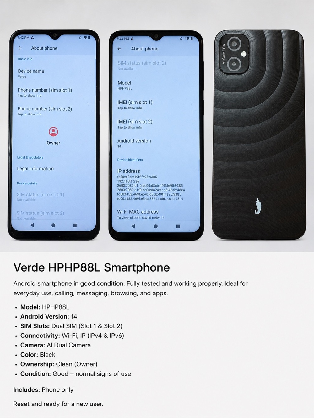 HPH P88L Black Android Smartphone